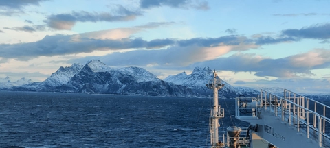 Sea, Ship and Mountain
