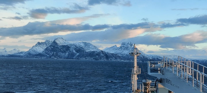 Sea, Ship and Mountain