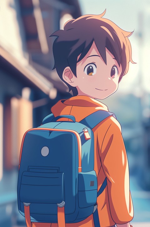 Boy anime school