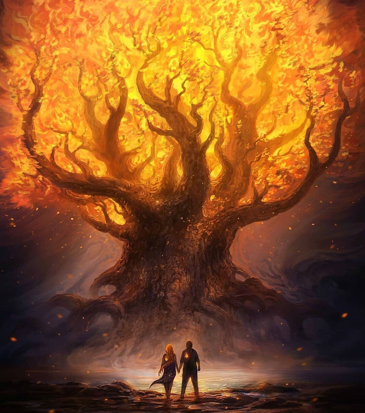 flaming tree