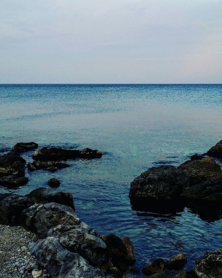 Rocks and sea in September