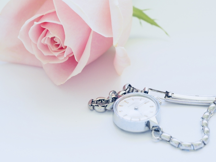 Silver Watch and a Rose