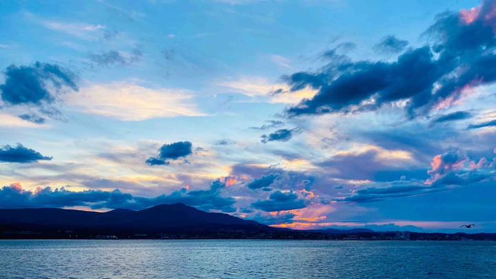 sunset at the edge of the island