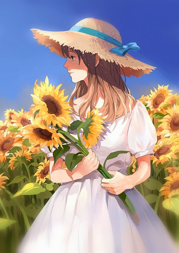 girl & flowers
