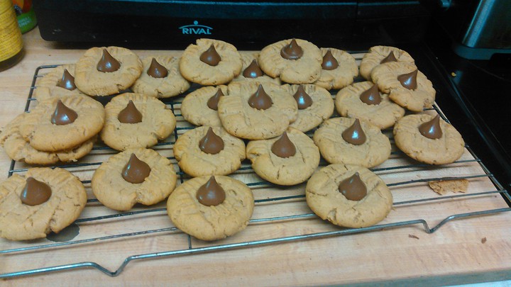 peanut butter cookies with a little kiss