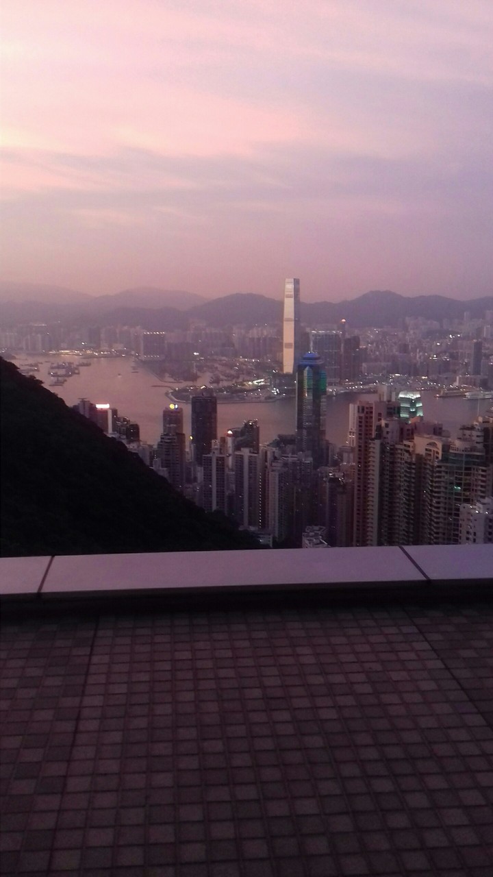 the sunsets over Hong Kong