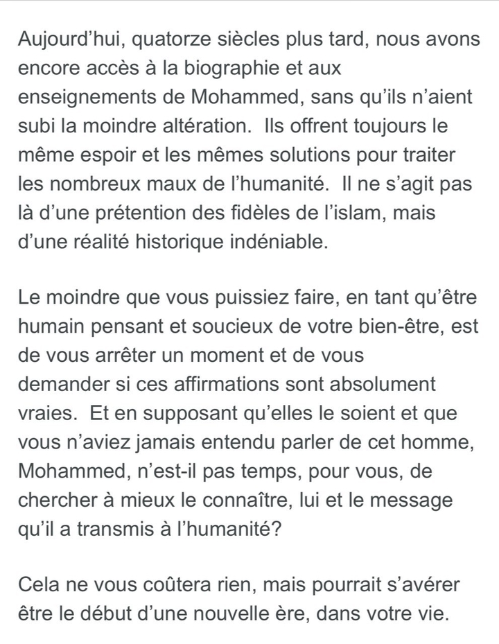 CE QU’ILS ONT DIT SUR MOHAMMED