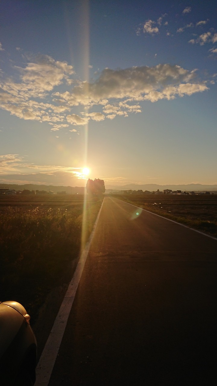秋の夕日