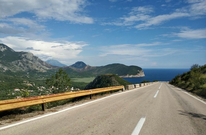 Road to Budva in Montenegro