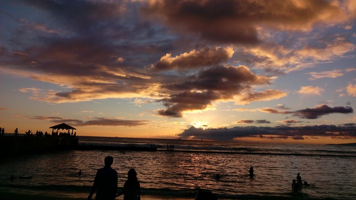 Sunset of Hawaii beach