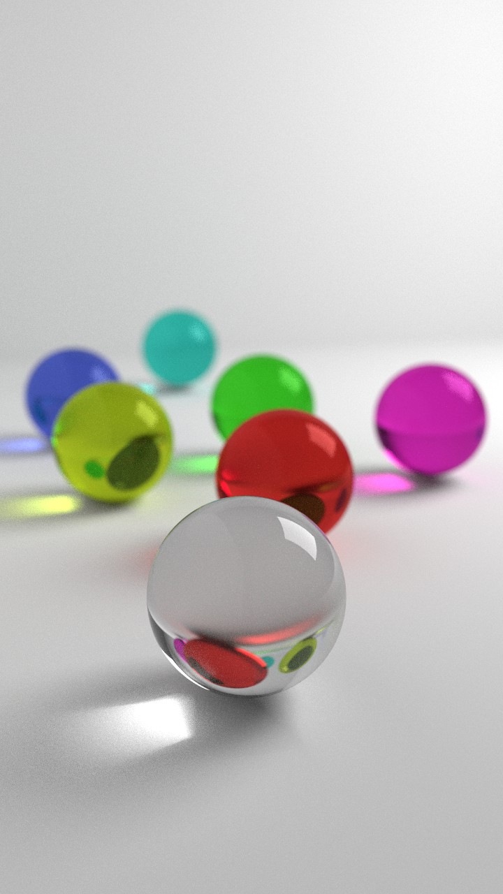 Colorful glass balls (portrait)