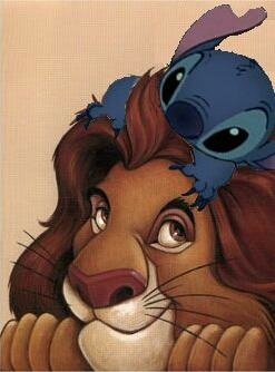 câlin stich et simba