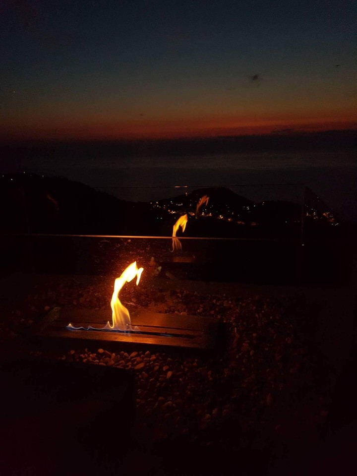 fire in sunset