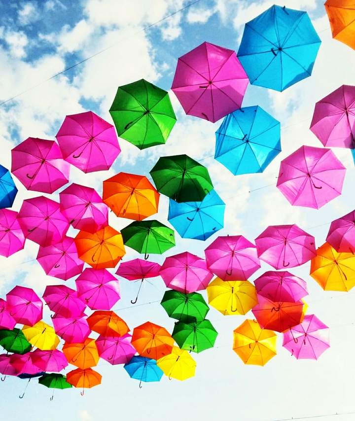 hanging umbrellas