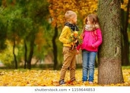 Beautiful children romantics scene