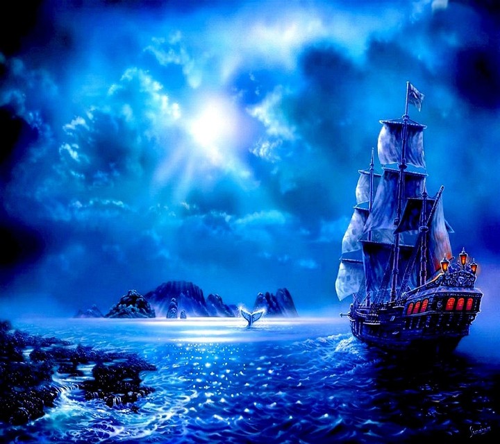 night in ocean