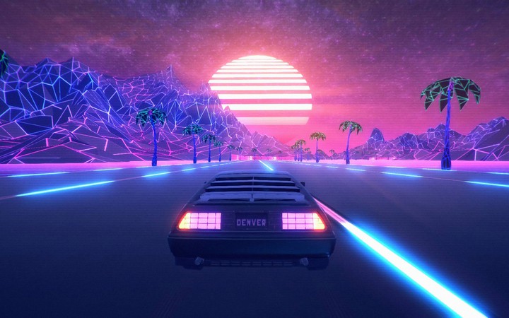 Retrowave road car 4K
