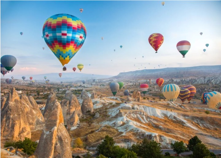 Hot-air balloons over Cappadocia