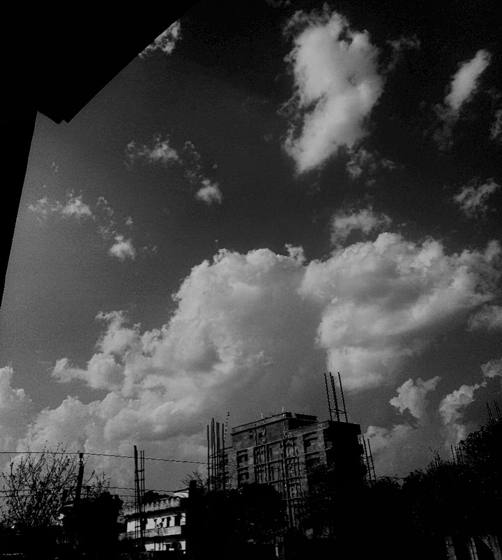 black and white