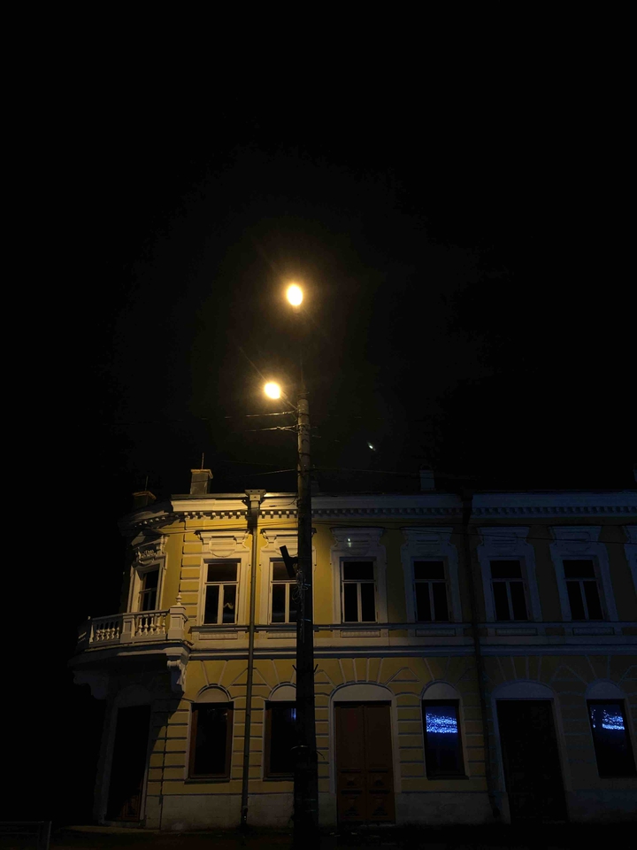 ночной Архангельск. фонарь