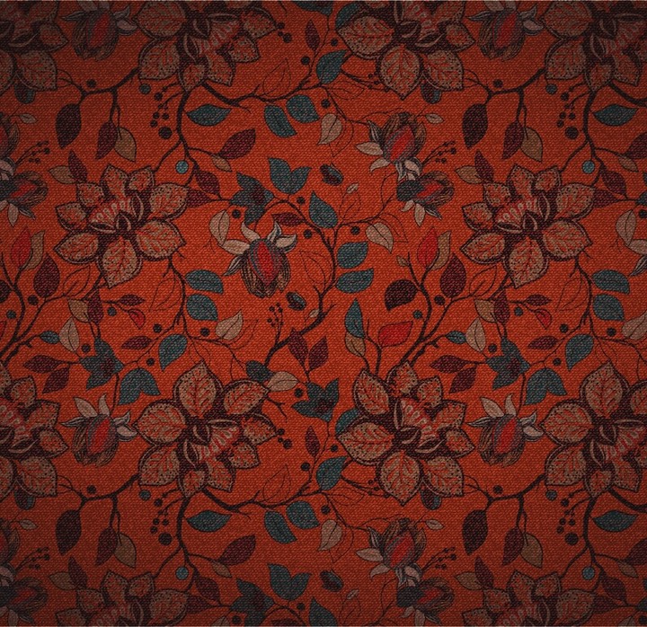 red floral pattern