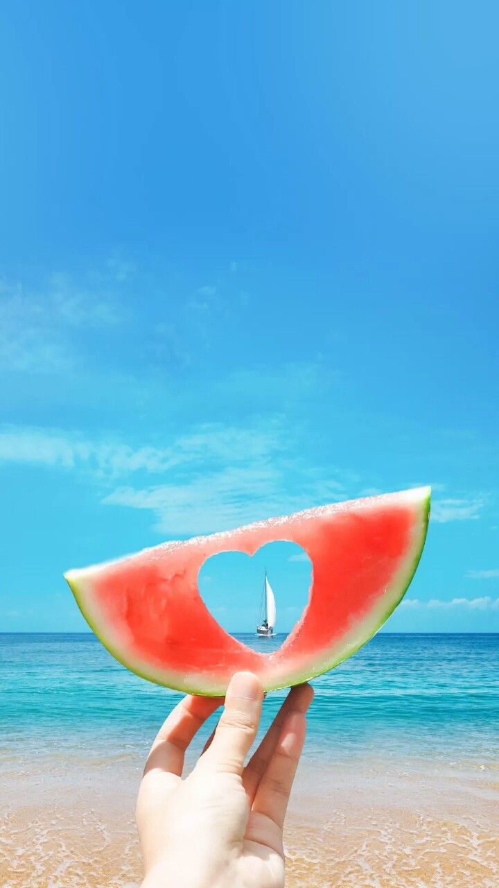 watermelon and a beach