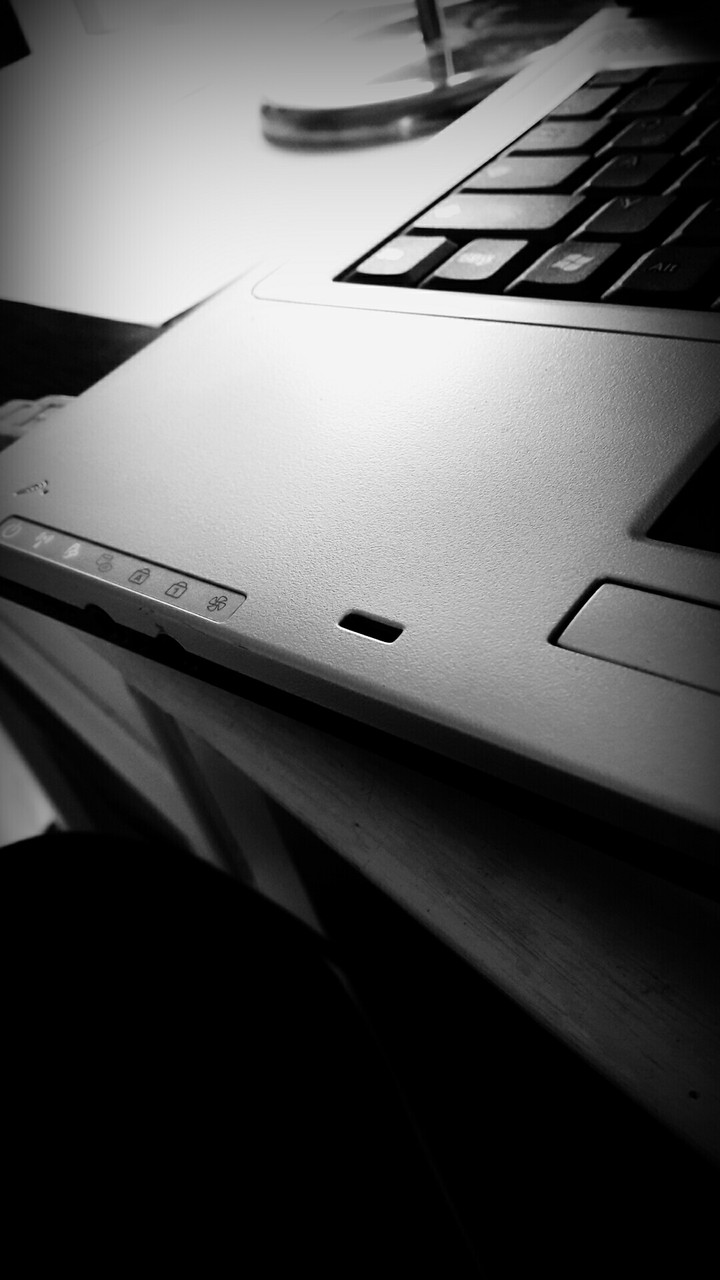working on computer