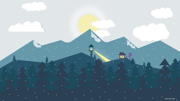 Snowy mountain landscapes