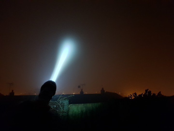 Flashlight in fog