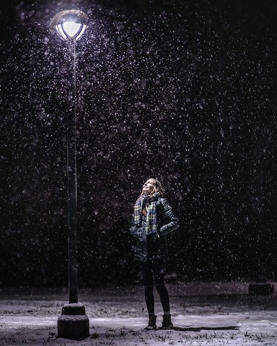 winter lamppost