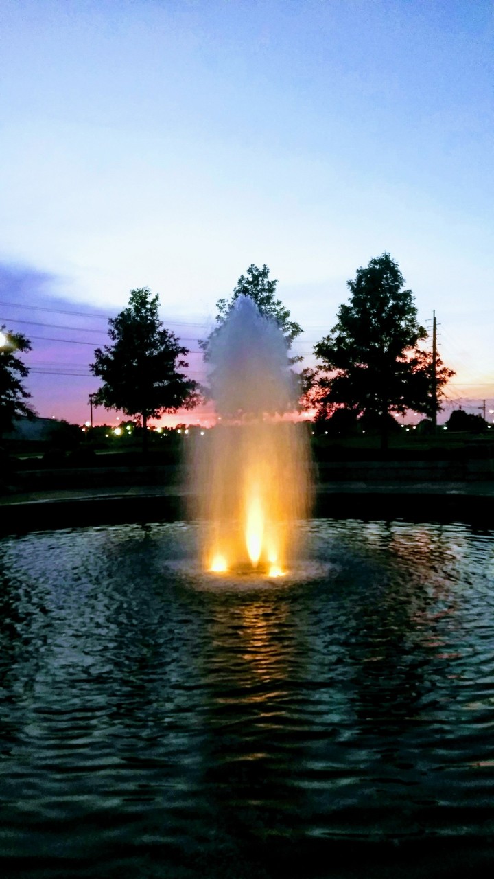 sunset fountain