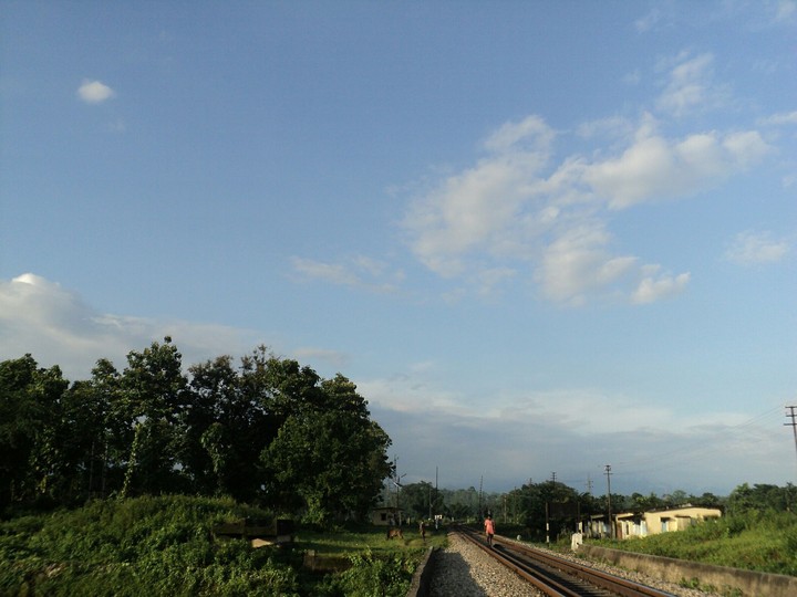 the blue sky