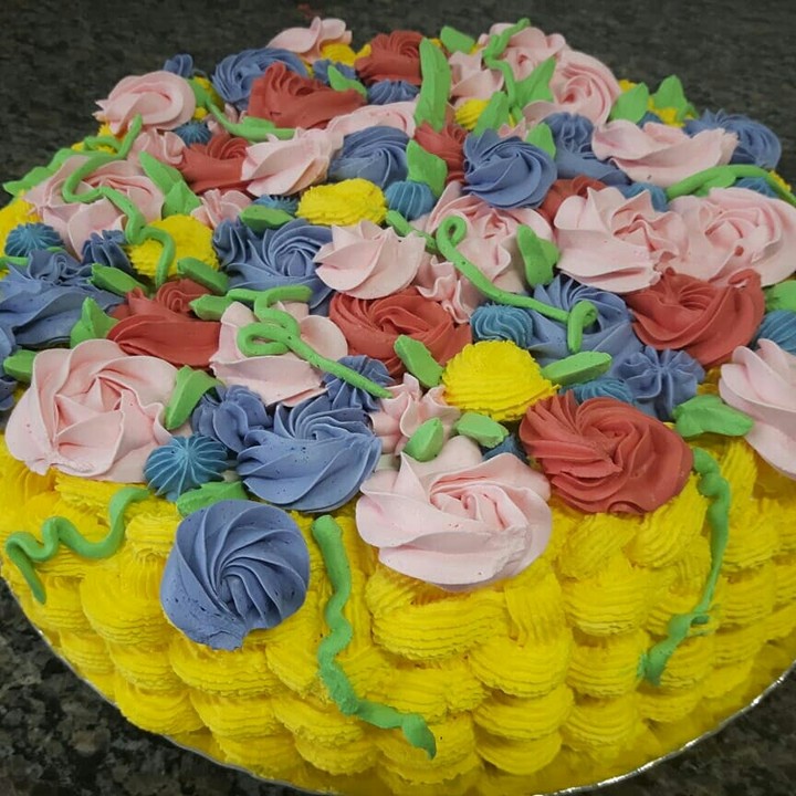 bolo cesta de flores