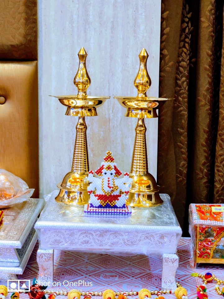 Lord Ganesha and Lamps