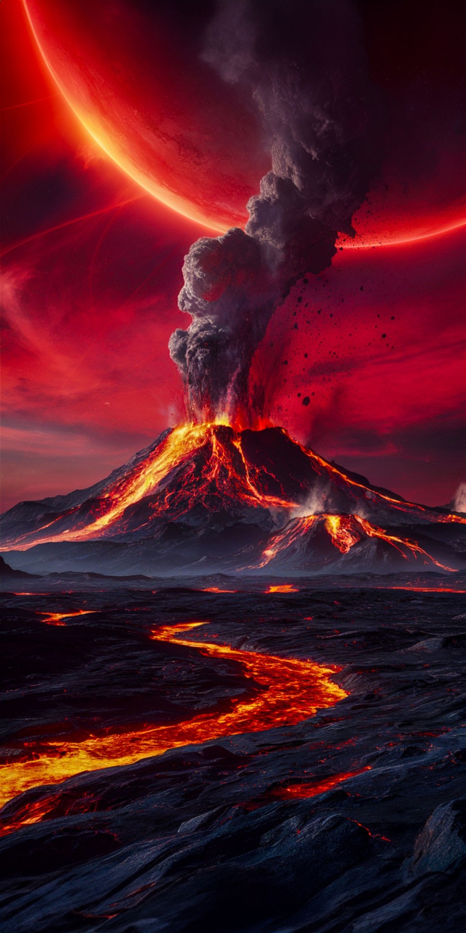 hình nền red, Volcano