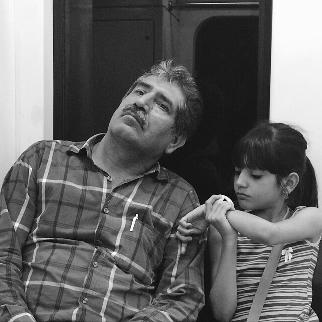 my father and my sister in subway