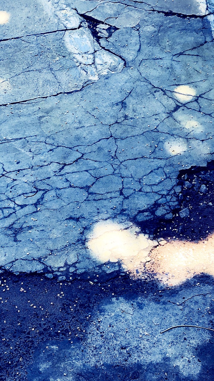 Cracked pavement