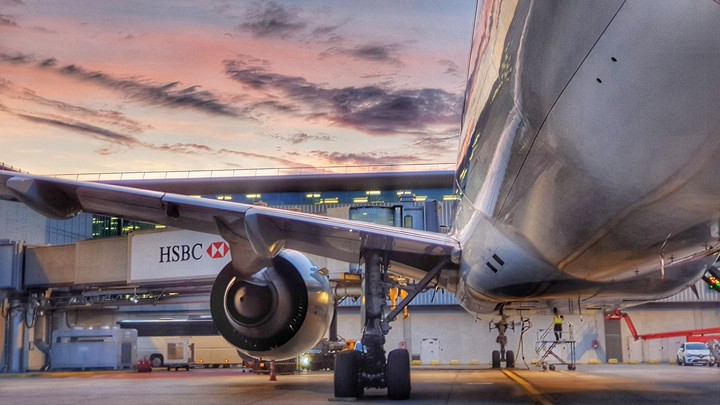 Plane sunset