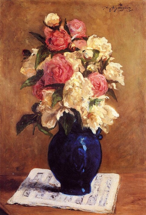 Bouquet Of Peonies On A Musical Score