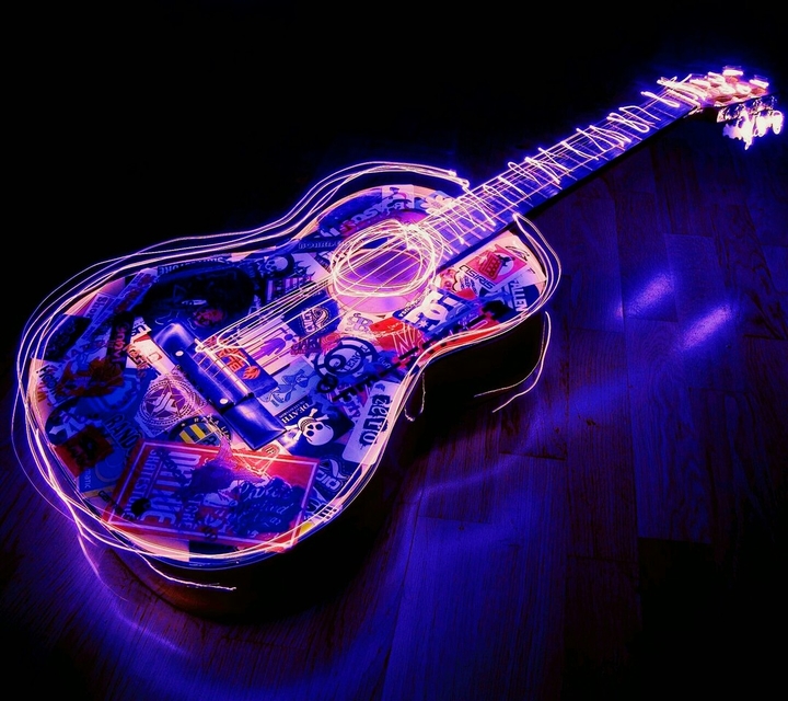 glowing guitar