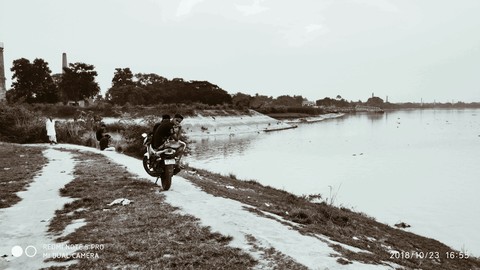 By the river