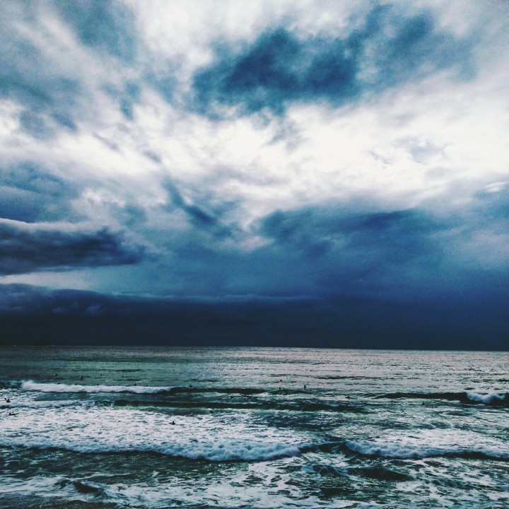 The cold sea and crule clouds