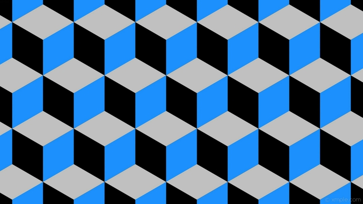 Colorful 3d cube grey blue black