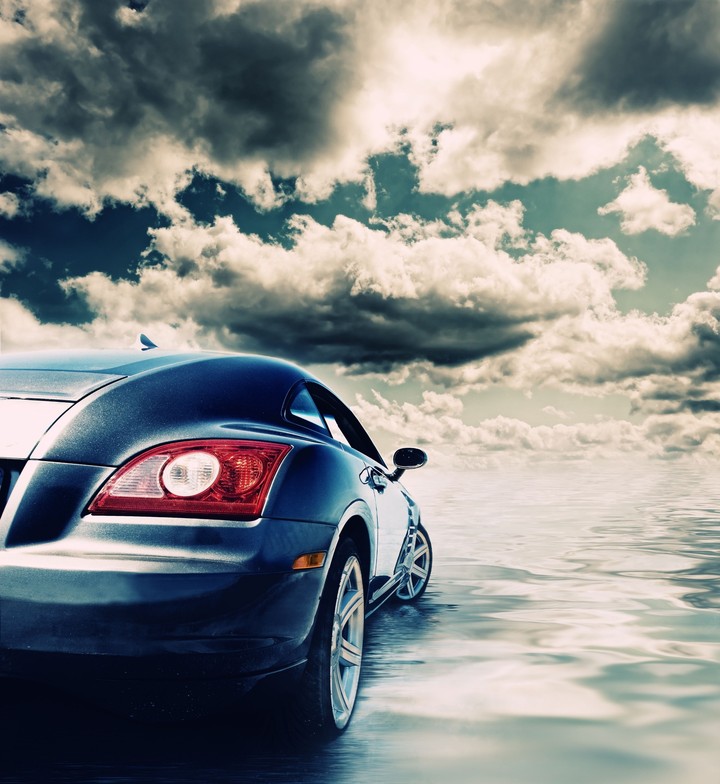 car and clouds