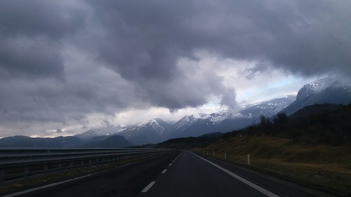 on the road