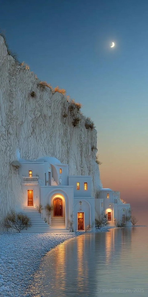 papéis de parede Cliff, dusk