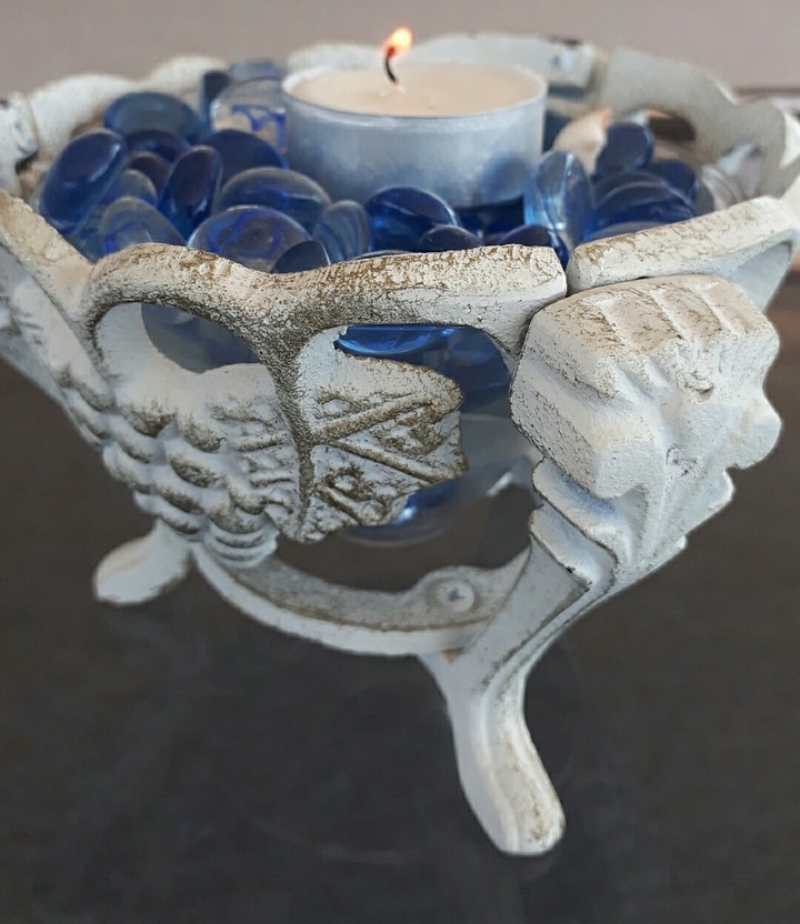 #blue #white #candle #home #decore