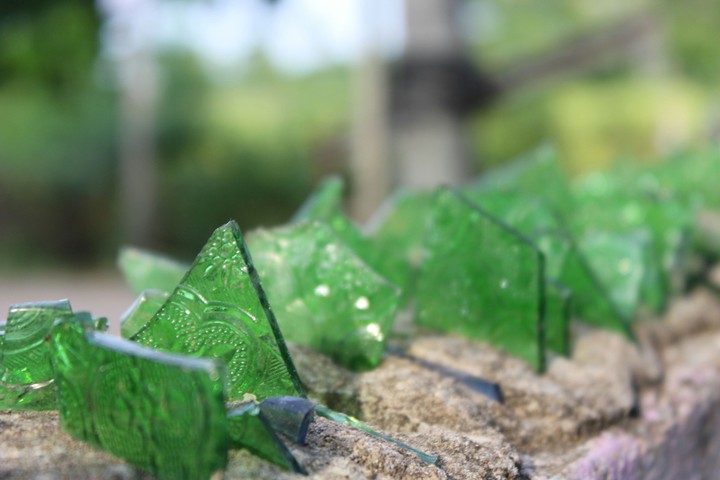 Broken pieces of glass