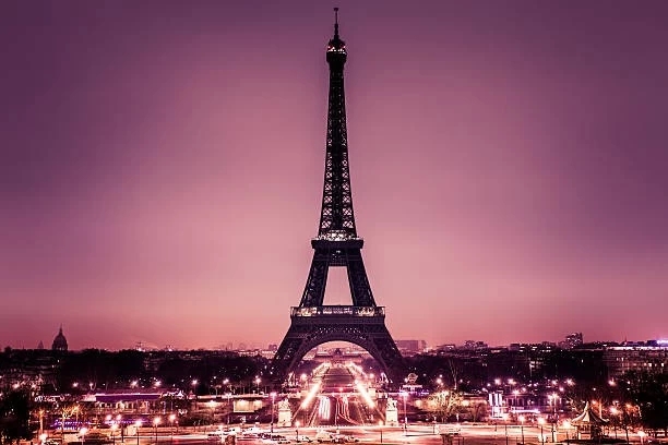 The Eiffel Tower at twilight