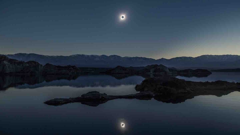 A Total Solar Eclipse Reflected